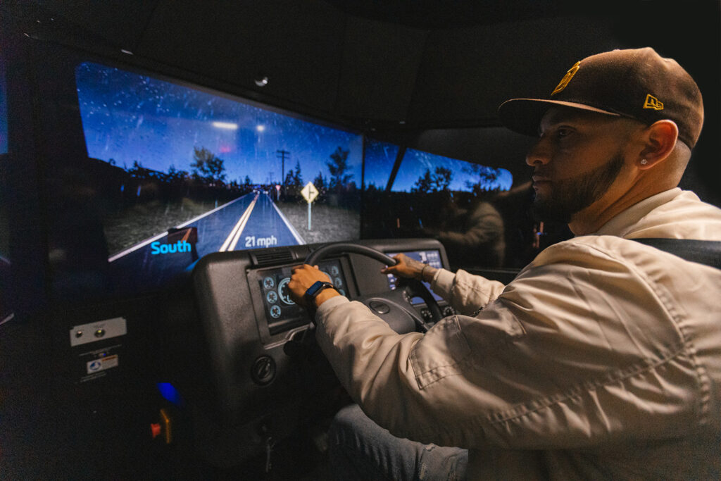 Driver Practicing On Simulator